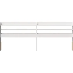 vidaXL Cabecero de cama con estantes madera maciza pino 200 cm Blanco Clearance