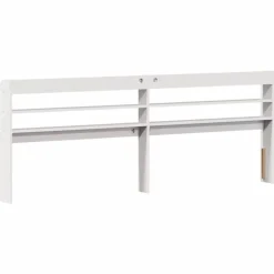 vidaXL Cabecero de cama con estantes madera maciza pino 200 cm Blanco Clearance