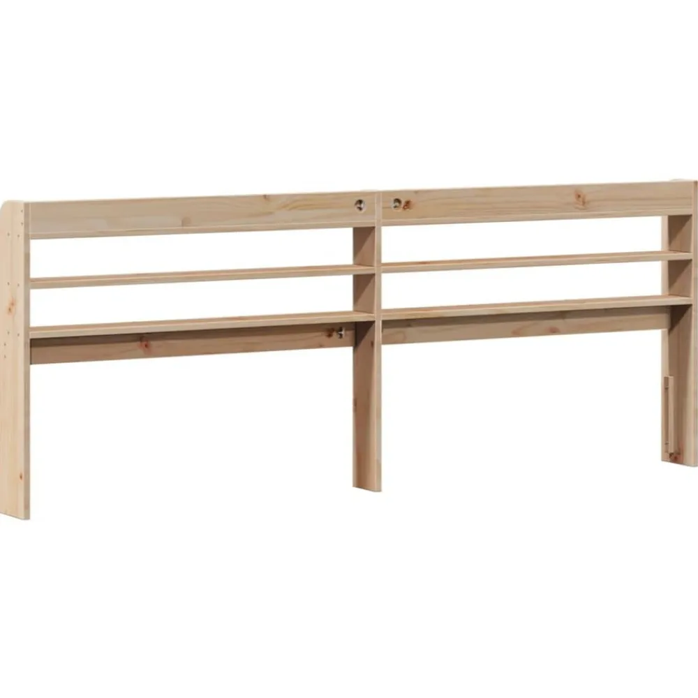 vidaXL Camas Y Accesorios-Cabecero de cama con estantes madera maciza de pino 200 cm
