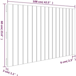 vidaXL Camas Y Accesorios-Cabecero de cama de pared madera maciza pino 108x3x60 cm