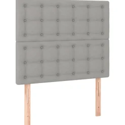 vidaXL Cabecero de cama 80x5x118/128 cm Tela Gris claro