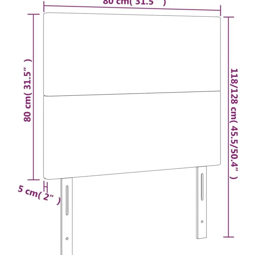 vidaXL Camas Y Accesorios-Cabecero de cama 80x5x118/128 cm piel sintética