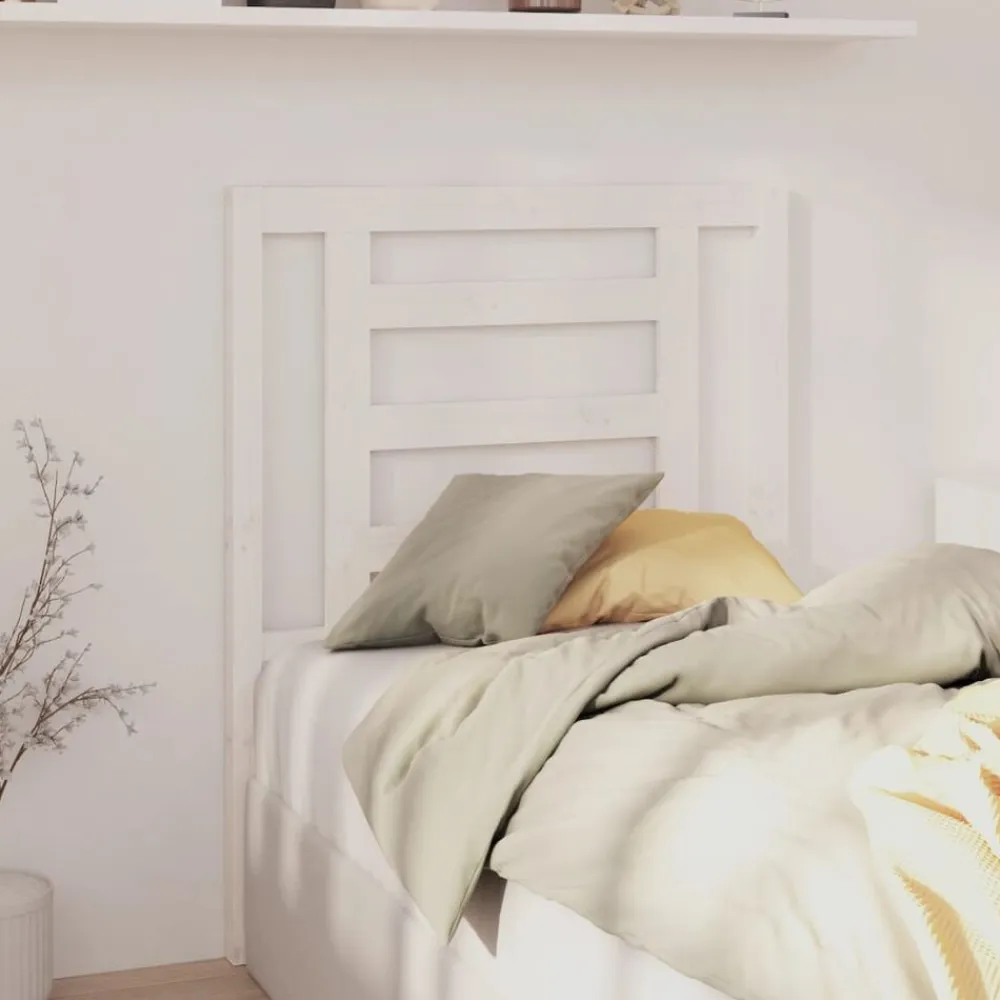 vidaXL Cabecero de cama madera maciza de pino 81x4x100 cm Blanco