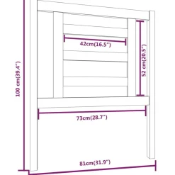vidaXL Cabecero de cama madera maciza de pino 81x4x100 cm Blanco