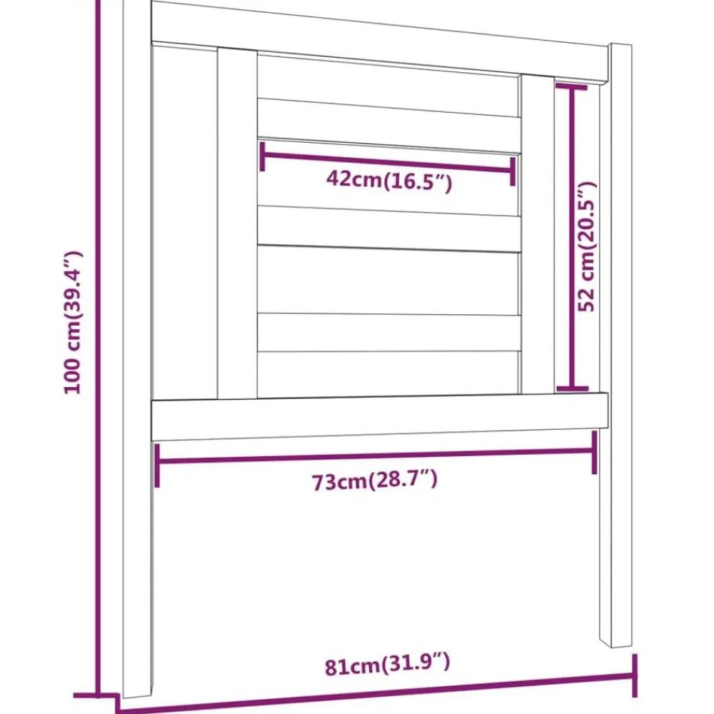 vidaXL Cabecero de cama madera maciza de pino 81x4x100 cm Blanco