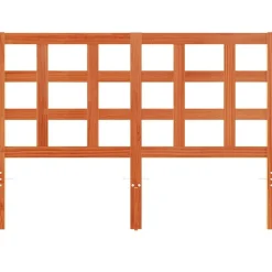vidaXL Camas Y Accesorios-Cabecero de cama madera maciza de pino marrón cera 135 cm