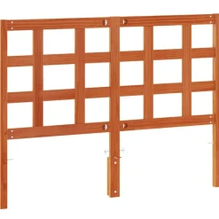 vidaXL Camas Y Accesorios-Cabecero de cama madera maciza de pino marrón cera 135 cm
