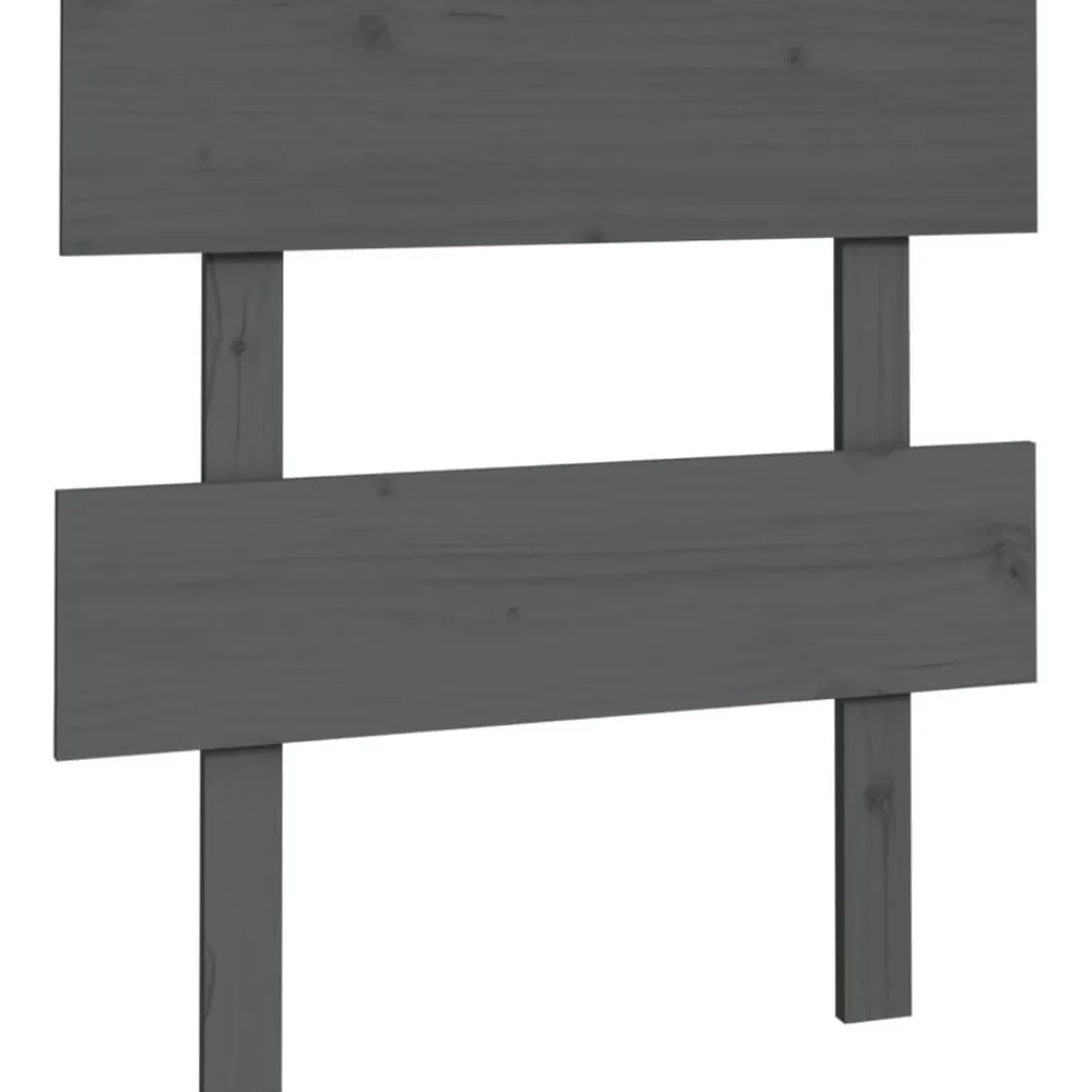 vidaXL Cabecero de cama madera maciza de pino 93,5x3x81 cm Gris