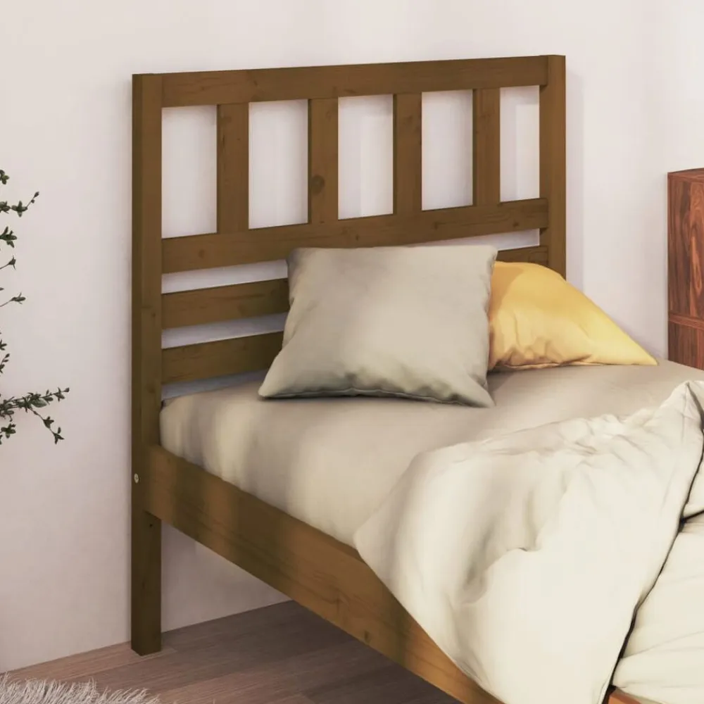 vidaXL Cabecero de cama madera maciza de pino marrón miel 81x4x100 cm Marrón miel Clearance
