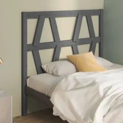 vidaXL Cabecero de cama madera maciza de pino 81x4x100 cm Gris New