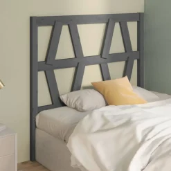 vidaXL Cabecero de cama madera maciza de pino 81x4x100 cm Gris New