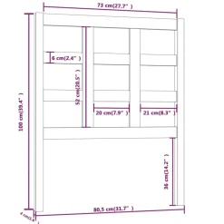 vidaXL Cabecero de cama madera maciza de pino 80,5x4x100 cm Natural Clearance