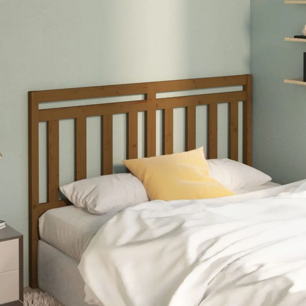 vidaXL Cabecero de cama madera maciza de pino marrón miel 126x4x100 cm Marrón miel Online