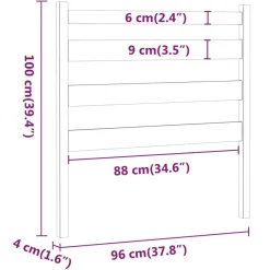 vidaXL Cabecero de cama madera maciza de pino 96x4x100 cm Gris