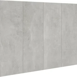 vidaXL Cabecero de cama madera contrachapada gris 120x1,5x80 cm Gris hormig&oacute;n New