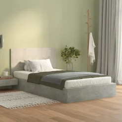 vidaXL Cabecero de cama madera contrachapada gris 120x1,5x80 cm Gris hormig&oacute;n New
