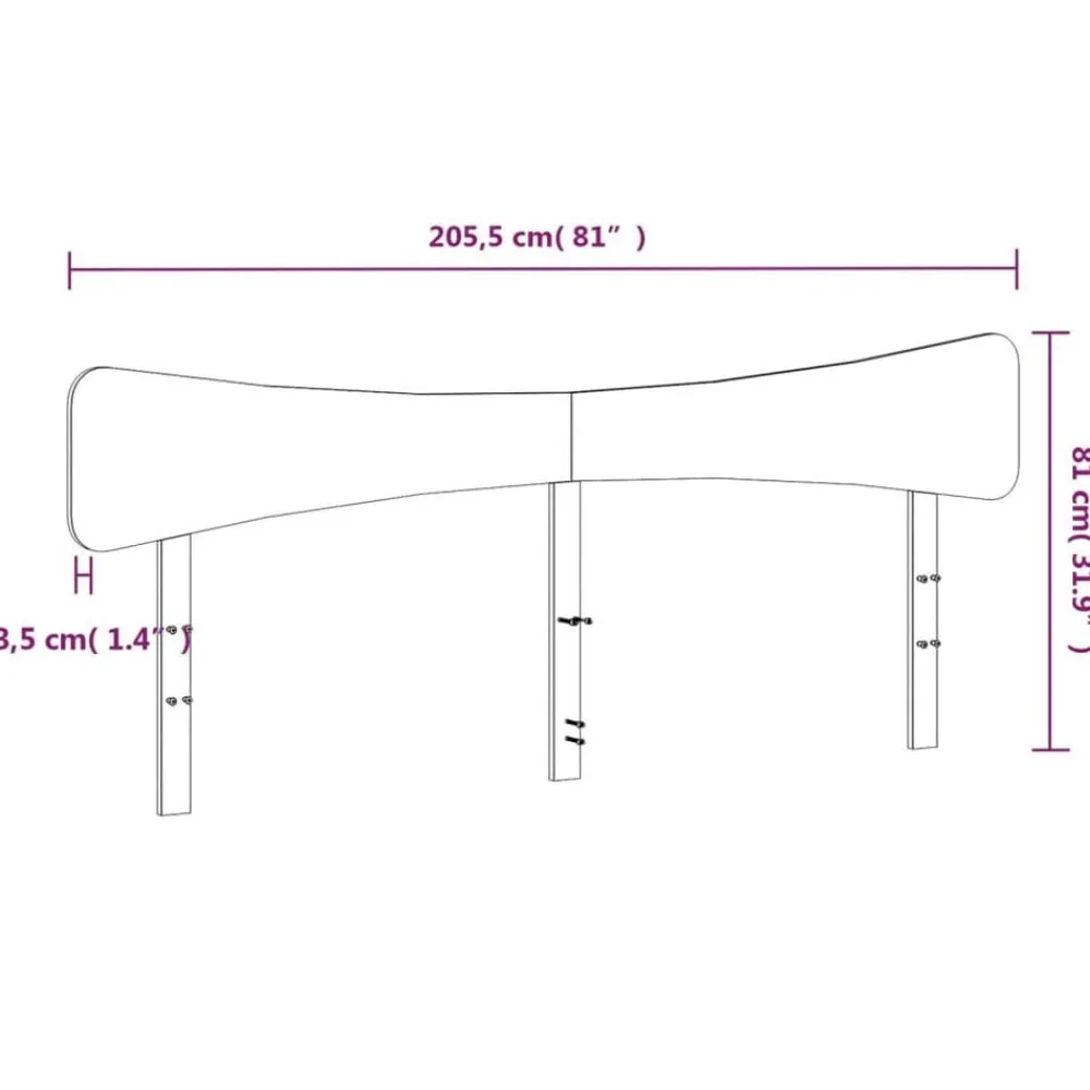 vidaXL Cabecero de cama madera maciza de pino 200 cm Blanco Best
