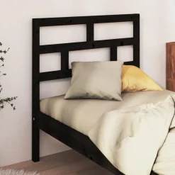 vidaXL Cabecero de cama madera maciza de pino 81x4x100 cm Negro Best