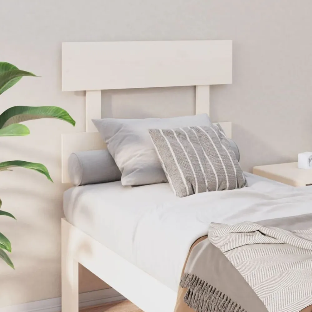 vidaXL Cabecero de cama madera maciza de pino 93,5x3x81 cm Blanco Hot