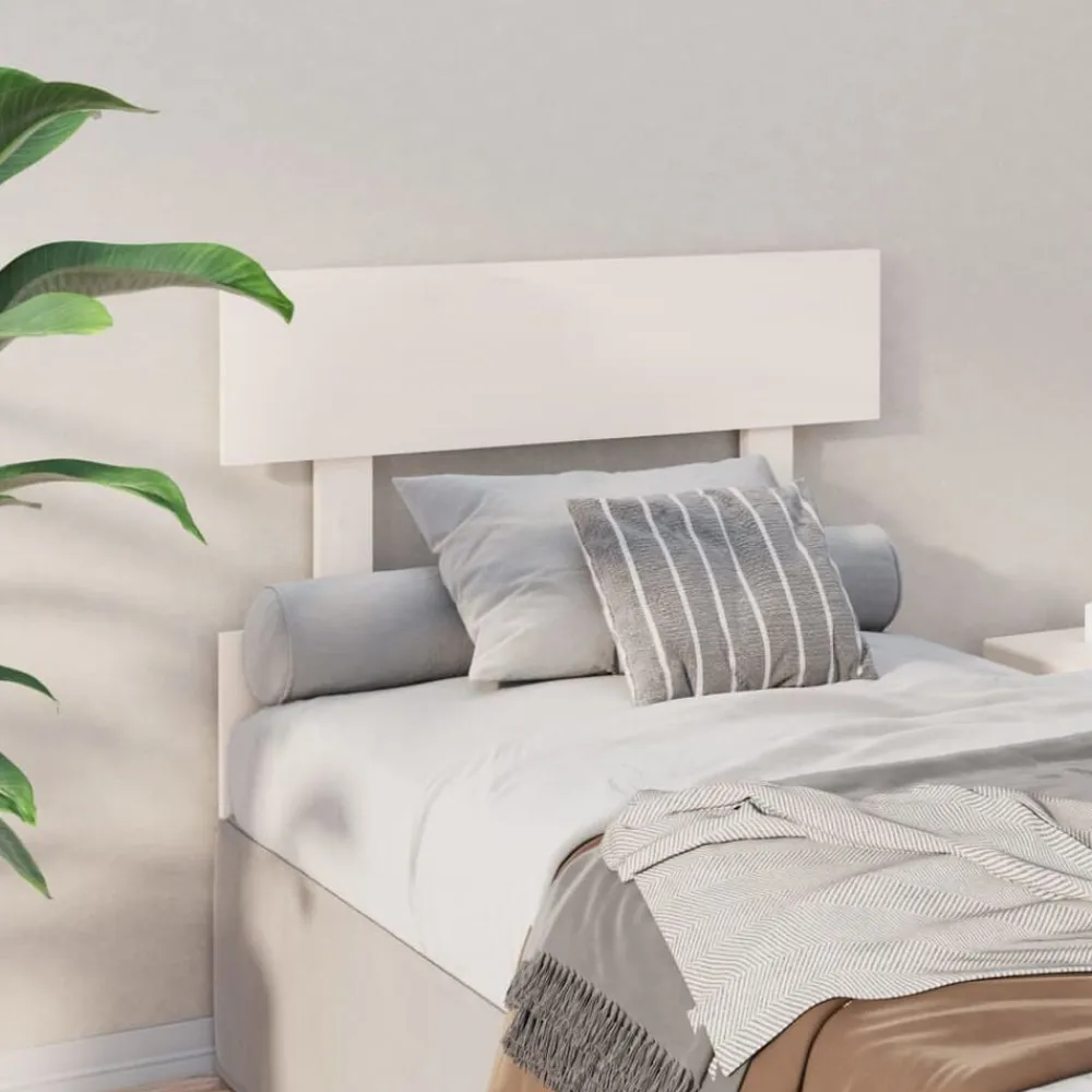 vidaXL Cabecero de cama madera maciza de pino 93,5x3x81 cm Blanco Hot