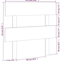 vidaXL Cabecero de cama madera maciza de pino 93,5x3x81 cm Blanco Hot