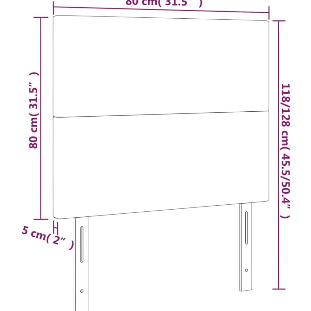 vidaXL Cabecero de cama 80x5x118/128 cm piel sintética Negro New