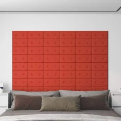 vidaXL Materiales De Construcción-Cabecero de Pared 12 pcs 30 x 15 cm Cuero sintético