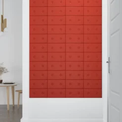 vidaXL Materiales De Construcción-Cabecero de Pared 12 pcs 30 x 15 cm Cuero sintético