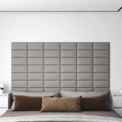 vidaXL Materiales De Construcción-Cabecero de Pared 12 pcs 30 x 15 cm tela