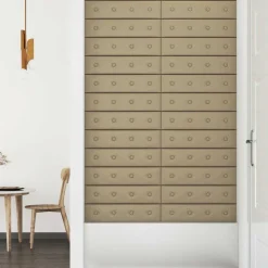 vidaXL Materiales De Construcción-Cabecero de Pared 12 pcs 60 x 15 cm Cuero sintético