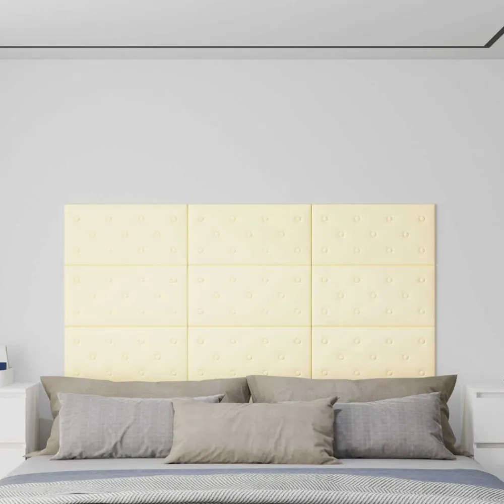 vidaXL Materiales De Construcción-Cabecero de Pared 12 pcs 60 x 30 cm Cuero sintético