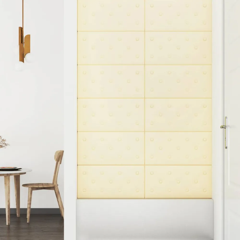 vidaXL Materiales De Construcción-Cabecero de Pared 12 pcs 60 x 30 cm Cuero sintético