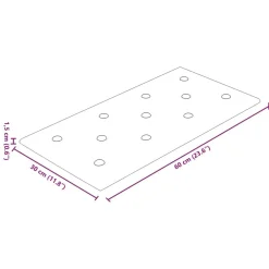 vidaXL Materiales De Construcción-Cabecero de Pared 12 pcs 60 x 30 cm Cuero sintético