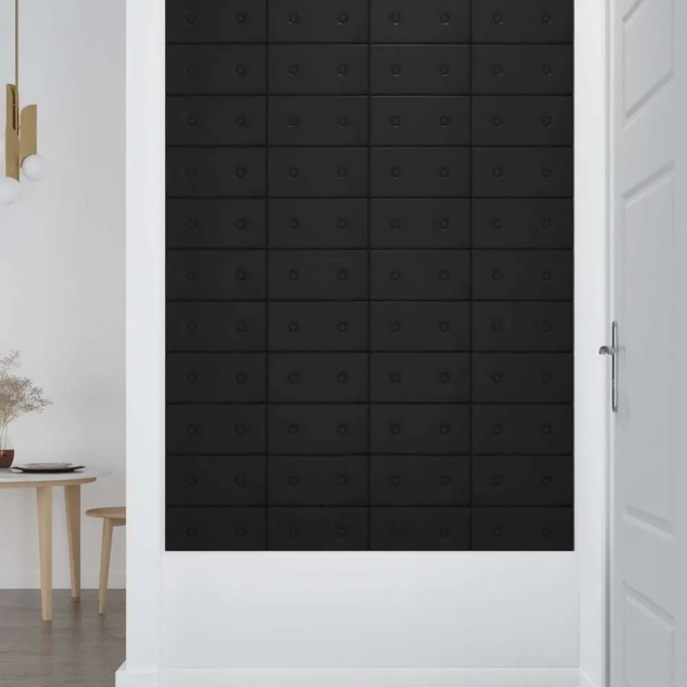 vidaXL Materiales De Construcción-Cabecero de Pared 12 pcs 30 x 15 cm Cuero sintético