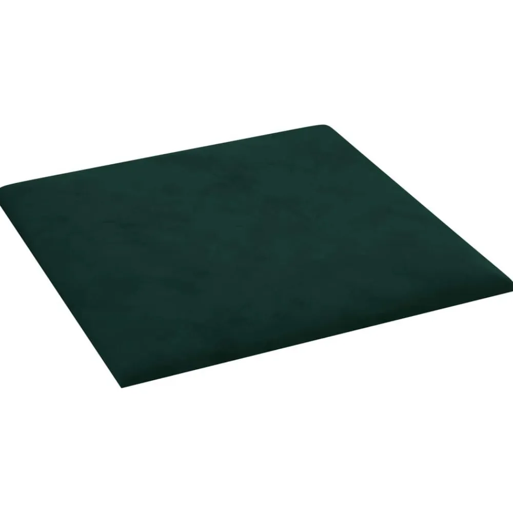 vidaXL Cabecero de Pared 12 pcs 30 x 30 cm Terciopelo Verde oscuro Outlet