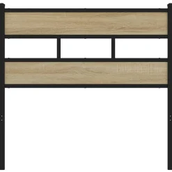 vidaXL Camas Y Accesorios-Cabecero de repuesto de hierro y madera de ingeniería 80 cm