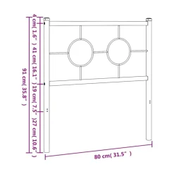 vidaXL Camas Y Accesorios-Cabecero de repuesto de metal 75 cm