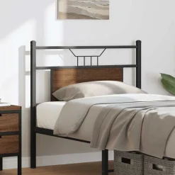 vidaXL Cabecero de repuesto de madera de ingeniería y acero marrón roble 75 cm Marr&oacute;n roble Best
