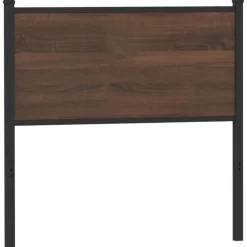 vidaXL Camas Y Accesorios-Cabecero de repuesto de madera de ingeniería y acero marrón roble 75 cm