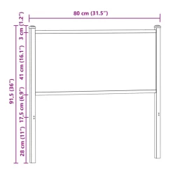 vidaXL Camas Y Accesorios-Cabecero de repuesto de madera de ingeniería y acero marrón roble 75 cm