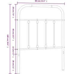 vidaXL Camas Y Accesorios-Cabecero de repuesto de metal 75 cm
