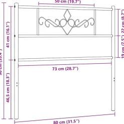 vidaXL Camas Y Accesorios-Cabecero de repuesto de metal 75 cm