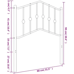 vidaXL Cabecero de repuesto de metal 75 cm Blanco New