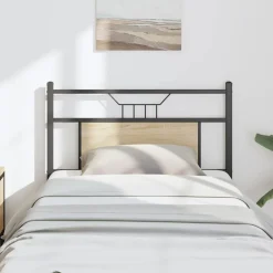 vidaXL Camas Y Accesorios-Cabecero de repuesto de madera de ingeniería y acero 75 cm
