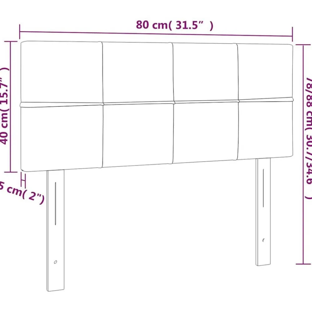 vidaXL Camas Y Accesorios-Cabecero de terciopelo 80x5x78/88 cm