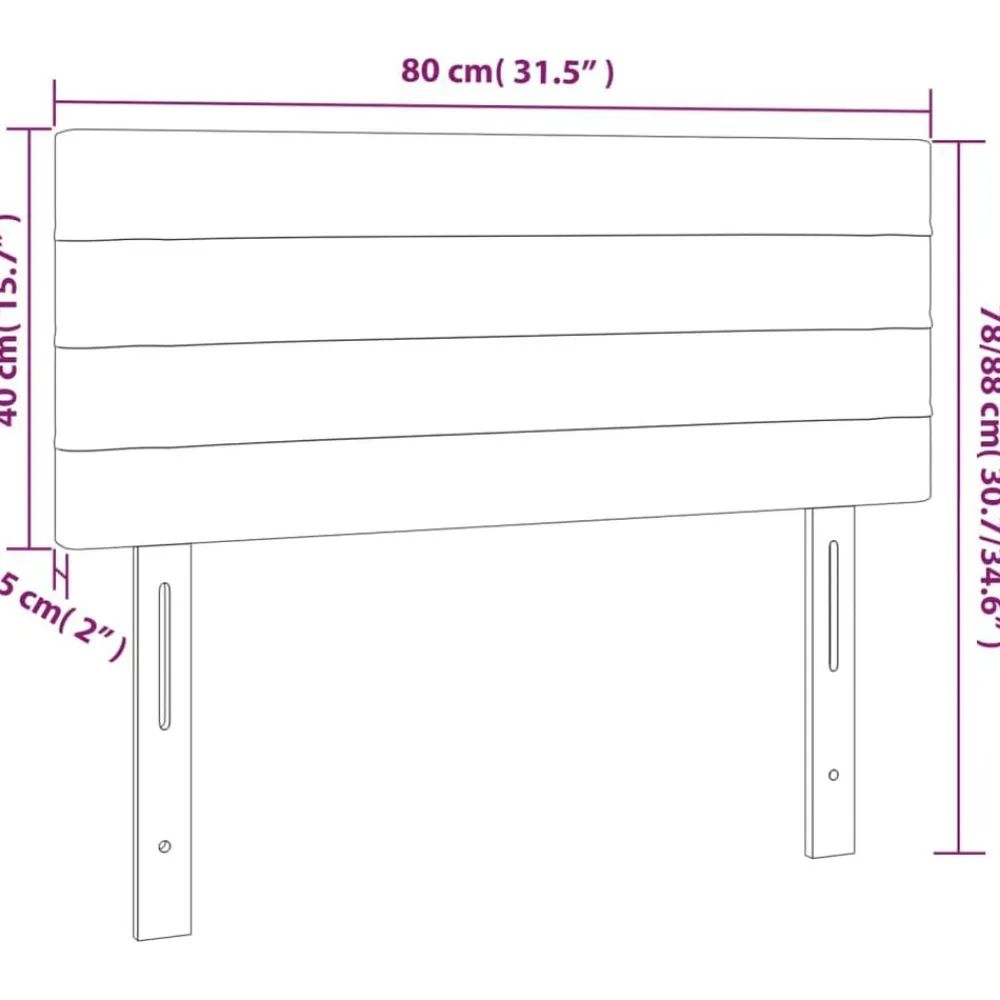 vidaXL Camas Y Accesorios-Cabecero de terciopelo 80x5x78/88 cm