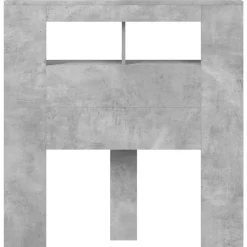 vidaXL Camas Y Accesorios-Cabecero LED madera ingeniería gris hormigón 100x18,5x103,5 cm
