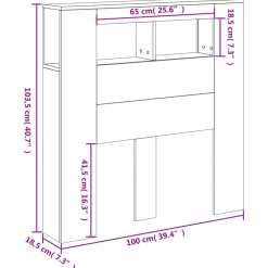 vidaXL Camas Y Accesorios-Cabecero LED madera ingeniería 100x18,5x103,5 cm