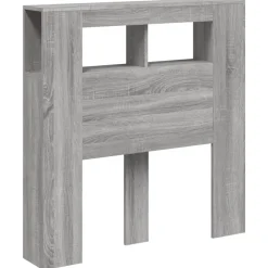vidaXL Camas Y Accesorios-Cabecero LED madera ingeniería 100x18,5x103,5 cm