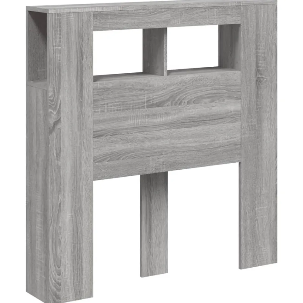 vidaXL Camas Y Accesorios-Cabecero LED madera ingeniería 100x18,5x103,5 cm
